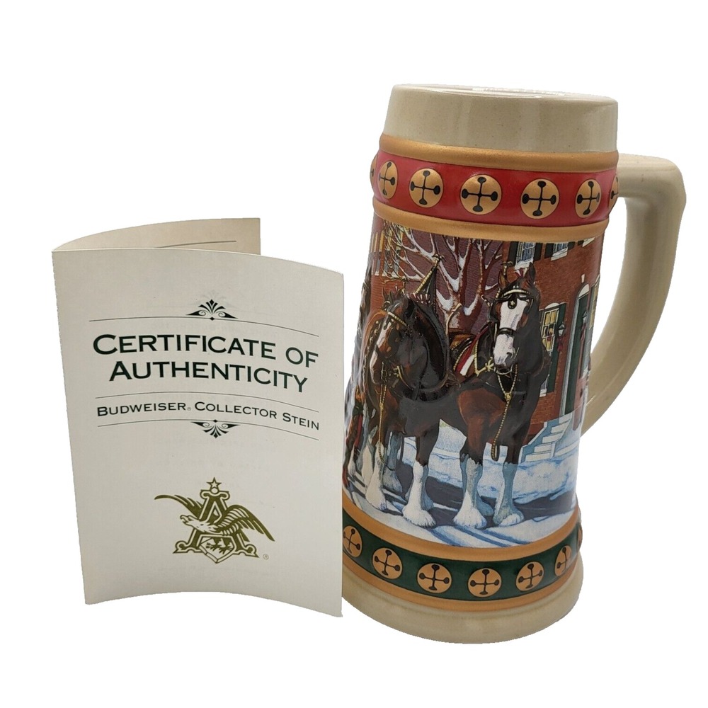 2013 Budweiser‎ Holiday Stein with Certificate of Authenticity